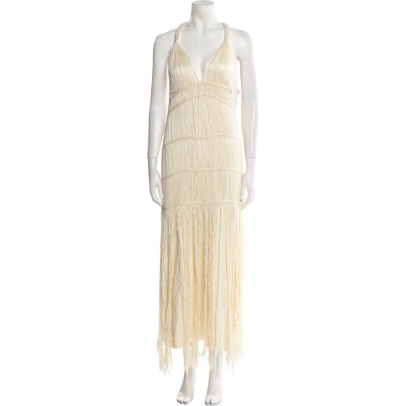 Jonathan Simkhai Cream Fringe Maxi Dress - Picture 5 of 6
